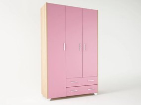 Intrahome Ντουλάπα παιδική τρίφυλλη σε χρώμα δρυς-ροζ 110x50x180 Intrahomesa-00652513