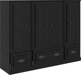 vidaXL Highboard με συρτάρι 3 pcs Μαύρη Οξυά Επεξεργασμένο ξύλο