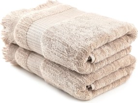 Bath Towel Set (2 Pieces) Zeus - Light Brown Light Brown