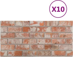 vidaXL Πάνελ τοίχου 10 pcs Πορτοκαλί 100 x 50 cm Αφρός EPS