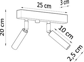 Sollux Φωτιστικό οροφής Eyetech 2,ατσάλι,2xG9/12w