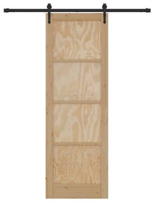 vidaXL Συρόμενη Πόρτα Φυσικό και μαύρο 78 x 232 cm