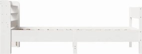 vidaXL Σκελετός Κρεβ. Χωρίς Στρώμα Λευκό 75x190 εκ Μασίφ Πεύκο