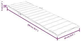 Μαξιλάρι Ξαπλώστρας Κόκκινο Μελανζέ 200x60x4 εκ. Ύφασμα - Κόκκινο