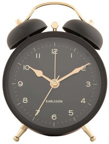 Ρολόι Επιτραπέζιο - Ξυπνητήρι Classic Twin Bell KA5998BK 9,7x5,4x13,5cm Black Karlsson Metal
