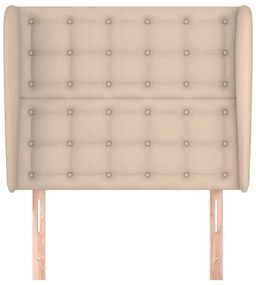 Κεφαλάρι με Πτερύγια Καπουτσίνο 83x23x118/128 εκ. Συνθ. Δέρμα - Καφέ
