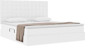 vidaXL Κρεβάτι Αποθήκης Καθαρό Λευκό 180 x 200 cm Τεχνητό Δέρμα