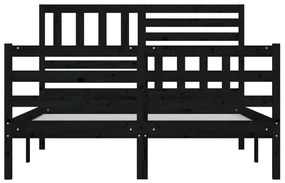 Πλαίσιο Κρεβατιού Μαύρο 160 x 200 εκ. από Μασίφ Ξύλο - Μαύρο