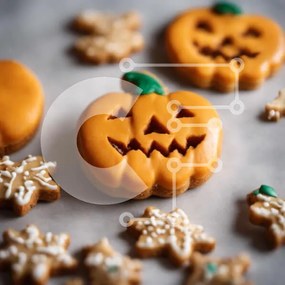 Σετ των 2 Intra Συλλεκτικό Ξύλινο Παζλ Plywood 4mm - Διακοσμημένα μπισκότα για τον εορτασμό του Halloween Σε Ξύλινο Κουτί - Διαστάσεις: 10x10 cm – 25 κομμάτια