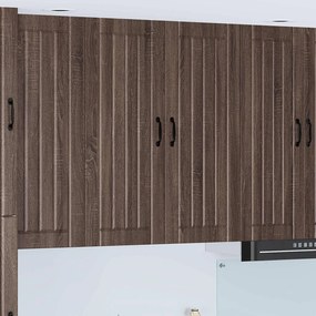 Κρεμαστό ντουλάπι κουζίνας με πόρτα Καφέ δρυς 80 x 31 x 100 εκ.