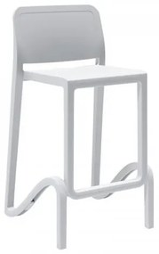 GIANO Σκαμπό BAR με Πλάτη, PP-UV Άσπρο, Στοιβαζόμενο Ύψος Καθίσματος 65cm (Συσκ.4) Ε389,1