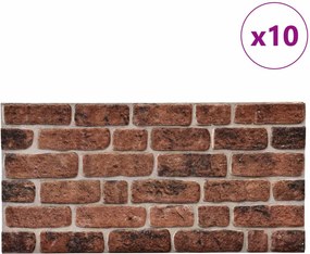 vidaXL Πάνελ τοίχου 10 pcs Καφέ Τούβλο 100 x 50 cm Αφρός EPS