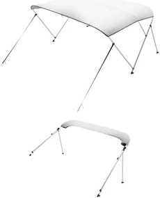 VEVOR 3 Bow Boat Bimini Tops 6 ft Long 600D Polyester Awning Canopy Light Grey