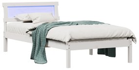 vidaXL Σκελετός Κρεβατιού Λευκό 90 x 190 cm Συμπαγές ξύλο πεύκου