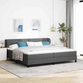 vidaXL Κρεβάτι Box Spring με Στρώμα Γκρι 200x200 εκ. Υφάσματος