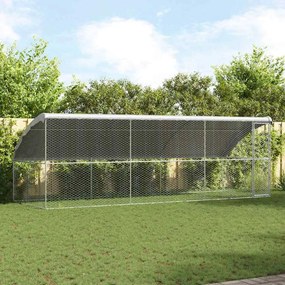 vidaXL Κλουβί Σκύλου 3 pcs Ασημί 6 x 2 x 2 m Γαλβανισμένος χάλυβας