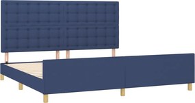 vidaXL Σκελετός Κρεβατιού Χωρίς Στρώμα Μπλε 200x200 εκ.Υφασμάτινο