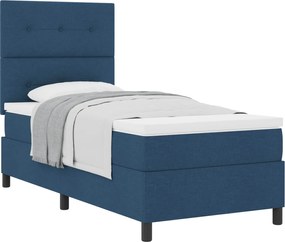 vidaXL Κρεβάτι με ελατήρια με μαξιλάρι Μπλε 100 x 200 cm ύφασμα
