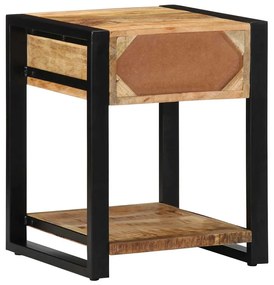 Side Table 40x40x50 cm Στερεό ακατέργαστο ξύλο Mango - Καφέ