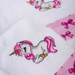 Παιδικές Πετσέτες (Σετ 2τμχ) Dimcol Unicorn 188 White-Pink