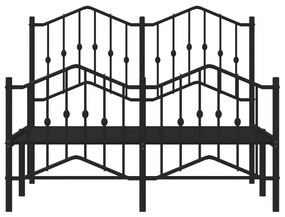 vidaXL Πλαίσιο Κρεβατιού με Κεφαλάρι/Ποδαρικό Μαύρο 120x190εκ. Μέταλλο