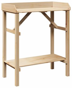 vidaXL Στήριξη φυτών με ράφι Καφέ 75 x 40 x 90 εκ. Στερεό ξύλο πεύκου