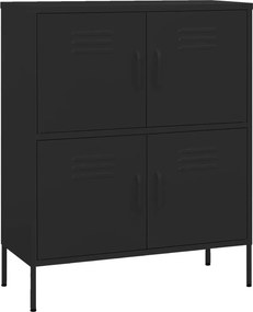 vidaXL Ντουλάπι Αποθήκευσης Μαύρο 80 x 35 x 101,5 εκ. από Ατσάλι