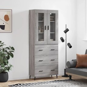 VidaXL Ντουλάπι Γκρι Sonoma 69,5 x 34 x 180 εκ. Επεξεργασμένο Ξύλο