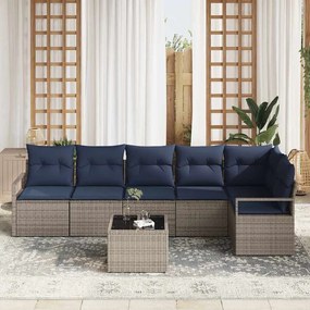 vidaXL Σετ Καναπέ 7 pcs Γκρι συνθετικό ρατάν