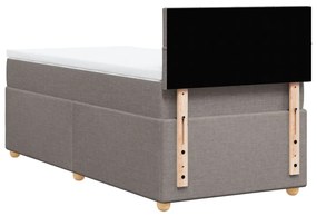 vidaXL Κρεβάτι Boxspring με Στρώμα Taupe 90x200 εκ. Υφασμάτινο