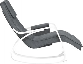 vidaXL Κουνιστή Πολυθρόνα Σκούρο Γκρι Υφασμάτινη