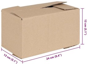 vidaXL Πτυσσόμενο Κουτί 50 pcs Καφέ 24 x 13 x 13 εκ. Χαρτόνι