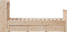 vidaXL Κρεβάτι Βιβλιοθήκη Χωρίς Στρώμα 75x190 εκ Μασίφ Ξύλο Πεύκο