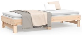 vidaXL Καναπές Κρεβάτι Συρόμενος 2x(80x200) εκ. από Μασίφ Ξύλο Πεύκου