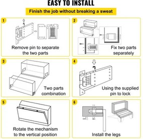 VEVOR Murphy Mounting Wall Springs Mechanism Heavy Duty Support Hardware DIY Kit for Queen Twin Size Bed (Horizontal), White