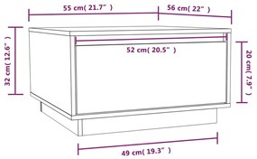 Τραπεζάκι Σαλονιού 55 x 56 x 32 εκ. από Μασίφ Ξύλο Πεύκου - Καφέ