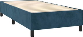 vidaXL Κρεβάτι Boxspring με Στρώμα Σκούρο Μπλε 100x200 εκ. Βελούδινο