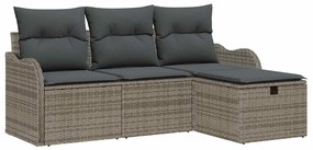 vidaXL Σετ Καναπέ Κήπου 4 pcs Γκρι 176 x 117 x 85 εκ Πολυ ράταν