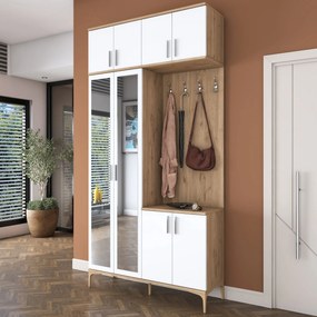 Έπιπλο Εισόδου Καρυδί / Λευκό CRUTRU 120x37.5x240