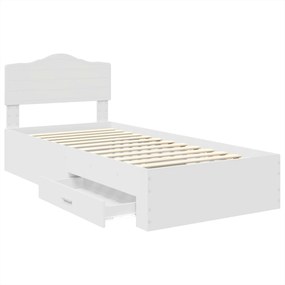 vidaXL Σκελετός Κρεβατιού Λευκό 90 x 190 cm Επεξεργασμένο ξύλο