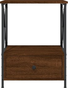 vidaXL Κομοδίνα 2 τεμ Καφέ Δρυς 50x41x65 εκ. από Επεξεργασμένο Ξύλο