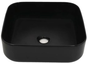 vidaXL Νιπτήρας Τετράγωνος Μαύρος 38 x 38 x 13,5 εκ. Κεραμικός