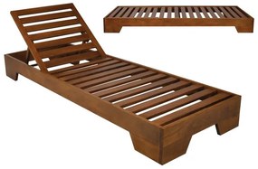 WOODWELL VERANO Ξαπλώστρα (A) Καρυδί Οξιά 74x213x22cm Ε225,11