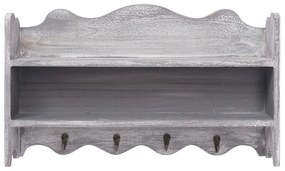 vidaXL 284234  Wall Mounted Coat Rack Grey 50x10x30 cm Wood
