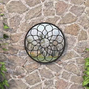 Καθρέφτης Κήπου για Εξωτερικούς Χώρους Μαύρος 60 x 3 εκ. Σίδερο