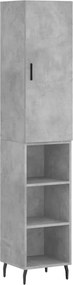vidaXL Ντουλάπι Γκρι Σκυροδέματος 34,5x34x180 εκ. Επεξεργασμένο Ξύλο