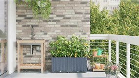 vidaXL Γλάστρα Κήπου 2 pcs Ανοιχτό Γκρι Ατσάλι