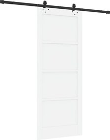 VidaXL Συρόμενη Πόρτα 83 x 202 εκ. Επεξεργασμένο Ξύλο Λευκό και Μαύρο