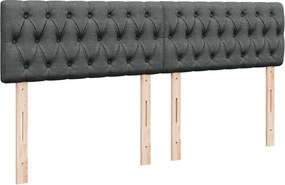 vidaXL Κρεβάτι Boxspring με Στρώμα Σκούρο Γκρι 180x200 εκ Υφασμάτιν