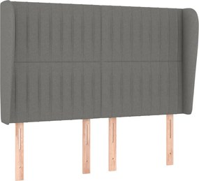 vidaXL Κρεβάτι Boxspring με Στρώμα Σκούρο Γκρι 140x200 εκ Υφασμάτινο